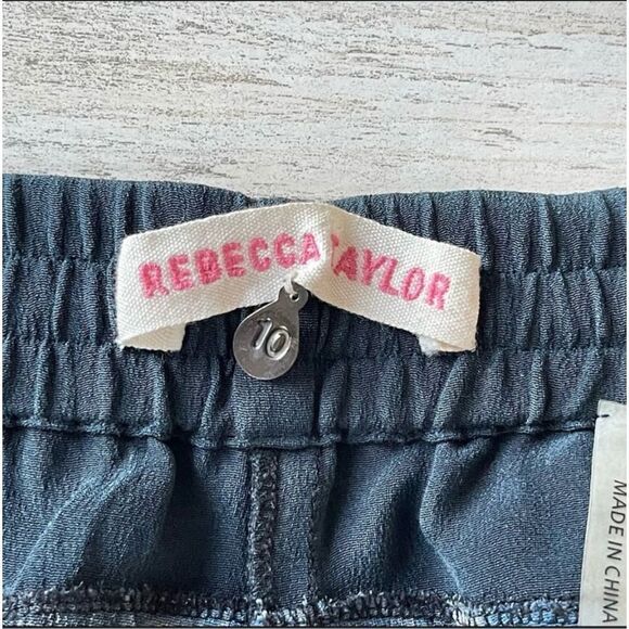 Rebecca Taylor Silk Floral Jogger Pants navy white, Sport chic style 100% silk, - Picture 6 of 13